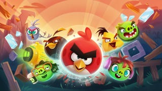 Artwork of Angry Birds with red bird centre surrounded by other characters